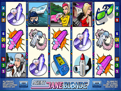 The agent jane blonde slot machine 2020 try for free online The Wild is the Agent Jane Blonde symbol where she holds a rifle in her hands.Prepare for a Mission.The Wild Agent Jane Blonde is the highest-paying symbol which can give you 10, coins for five-of-a-kind.However, the attractive Agent Jane Blonde also has a mission to double your win whenever she forms part of a winning combo.